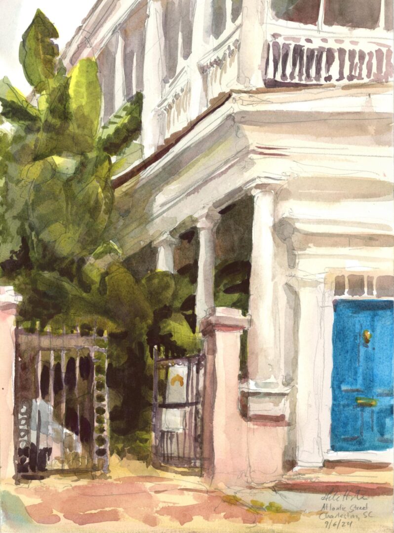 Charleston House with a Blue Door_10x14 Charleston House with a Blue Door_10x14
